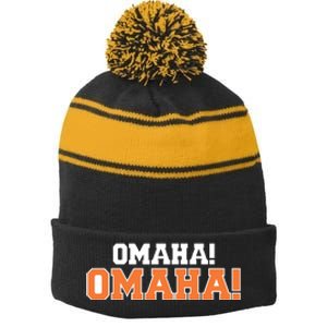 Omaha Omaha Stripe Pom Pom Beanie