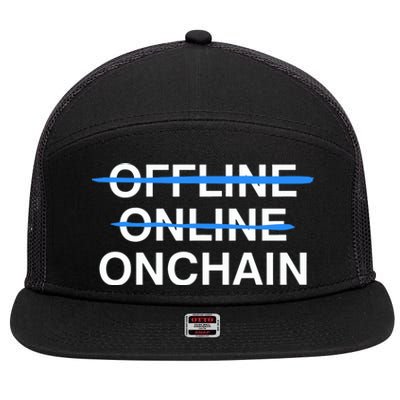 Offline Online Onchain 7 Panel Mesh Trucker Snapback Hat