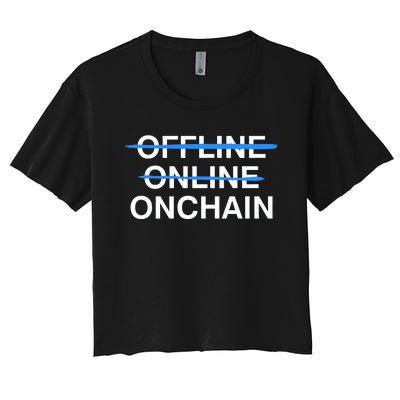 Offline Online Onchain Women's Crop Top Tee