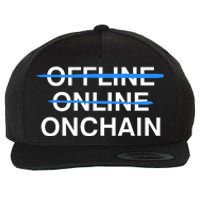 Offline Online Onchain Wool Snapback Cap