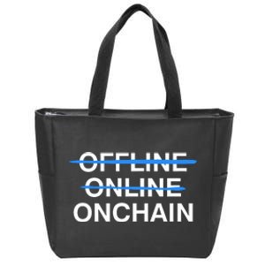 Offline Online Onchain Zip Tote Bag