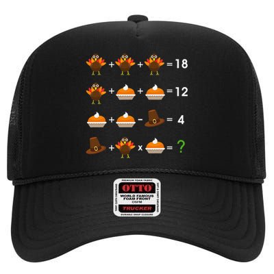 Order Of Operations Thanksgiving Quiz Funny Math Teacher High Crown Mesh Back Trucker Hat