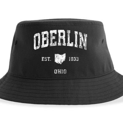 Oberlin Ohio OH Vintage Athletic Sports Design Sustainable Bucket Hat