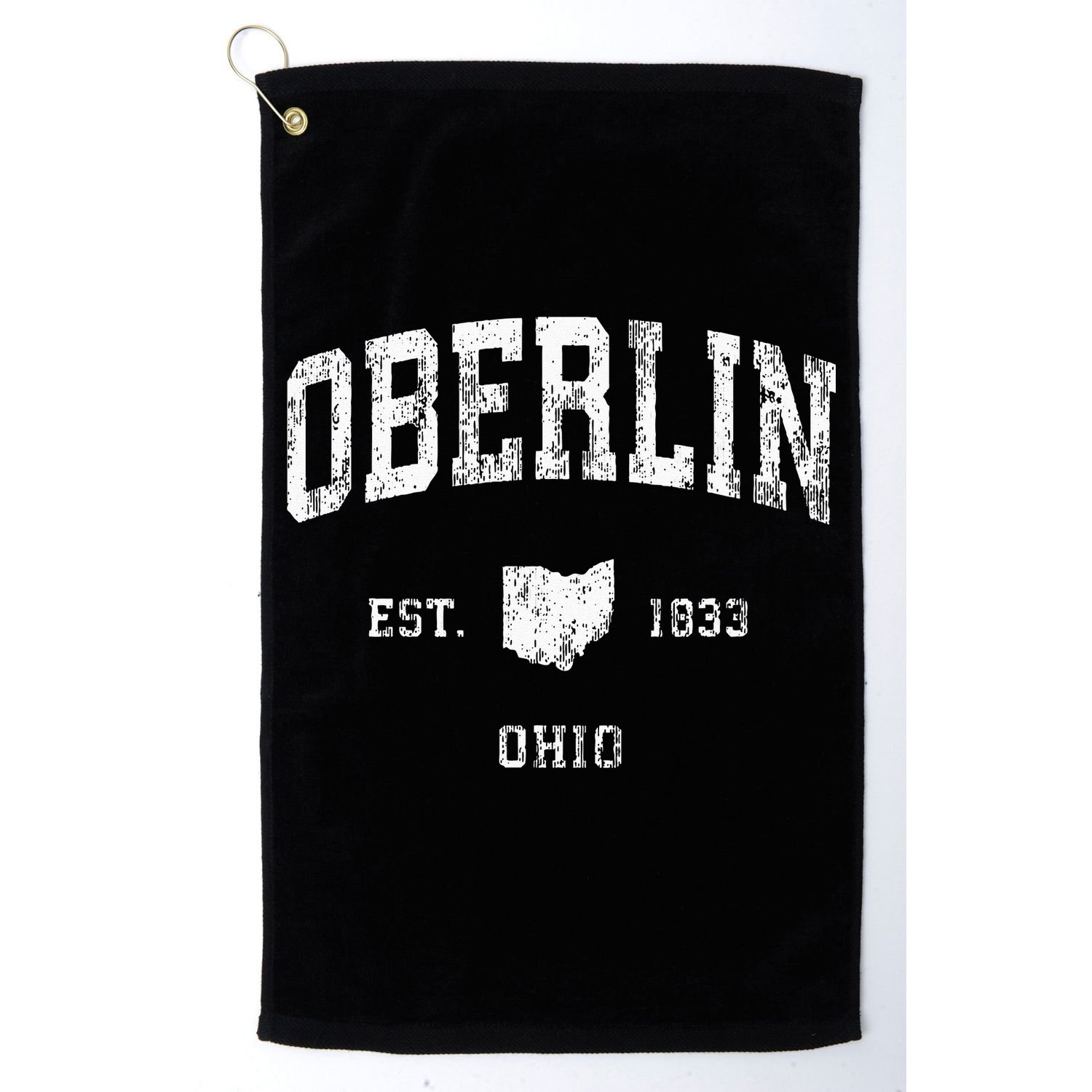 Oberlin Ohio OH Vintage Athletic Sports Design Golf Towel