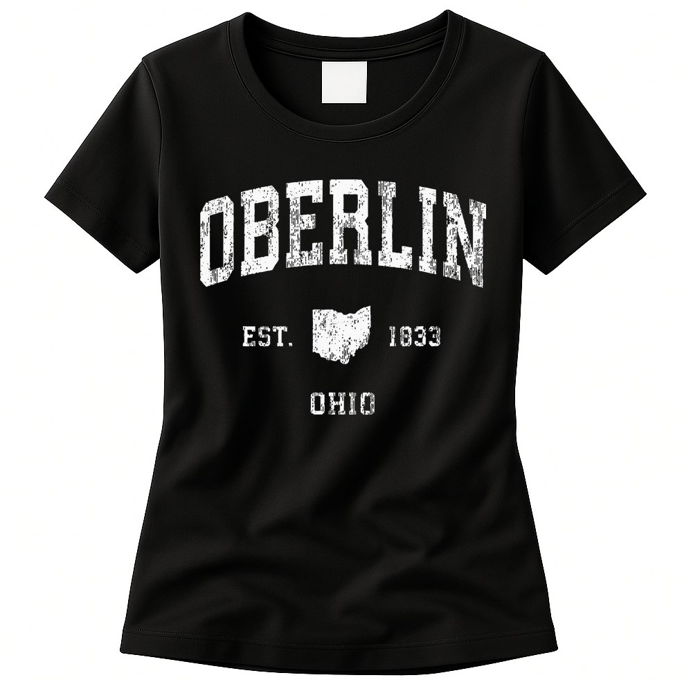 Oberlin Ohio OH Vintage Athletic Sports Design Womens T-Shirt