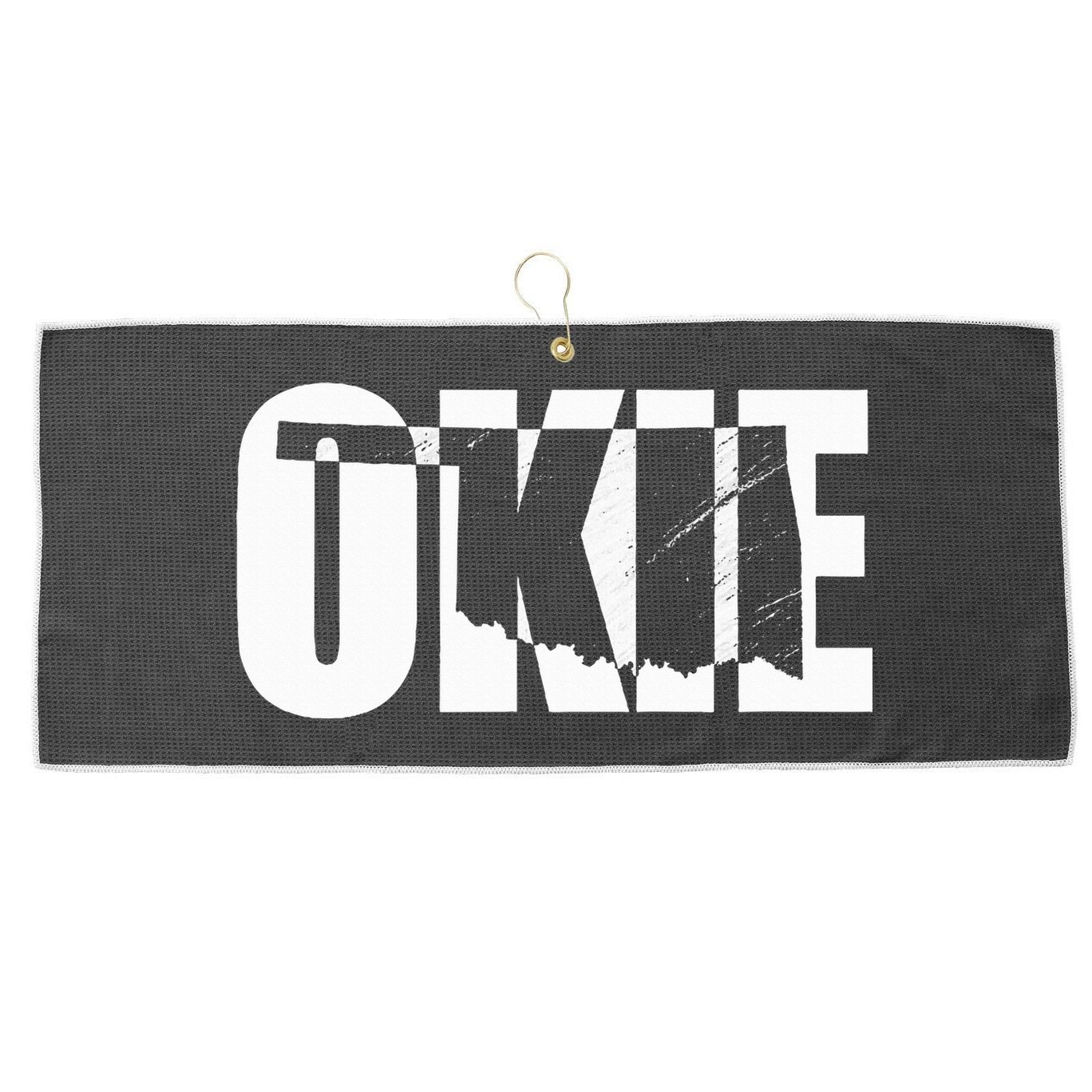 Okie Oklahoma Proud Large Microfiber Waffle Golf Towel