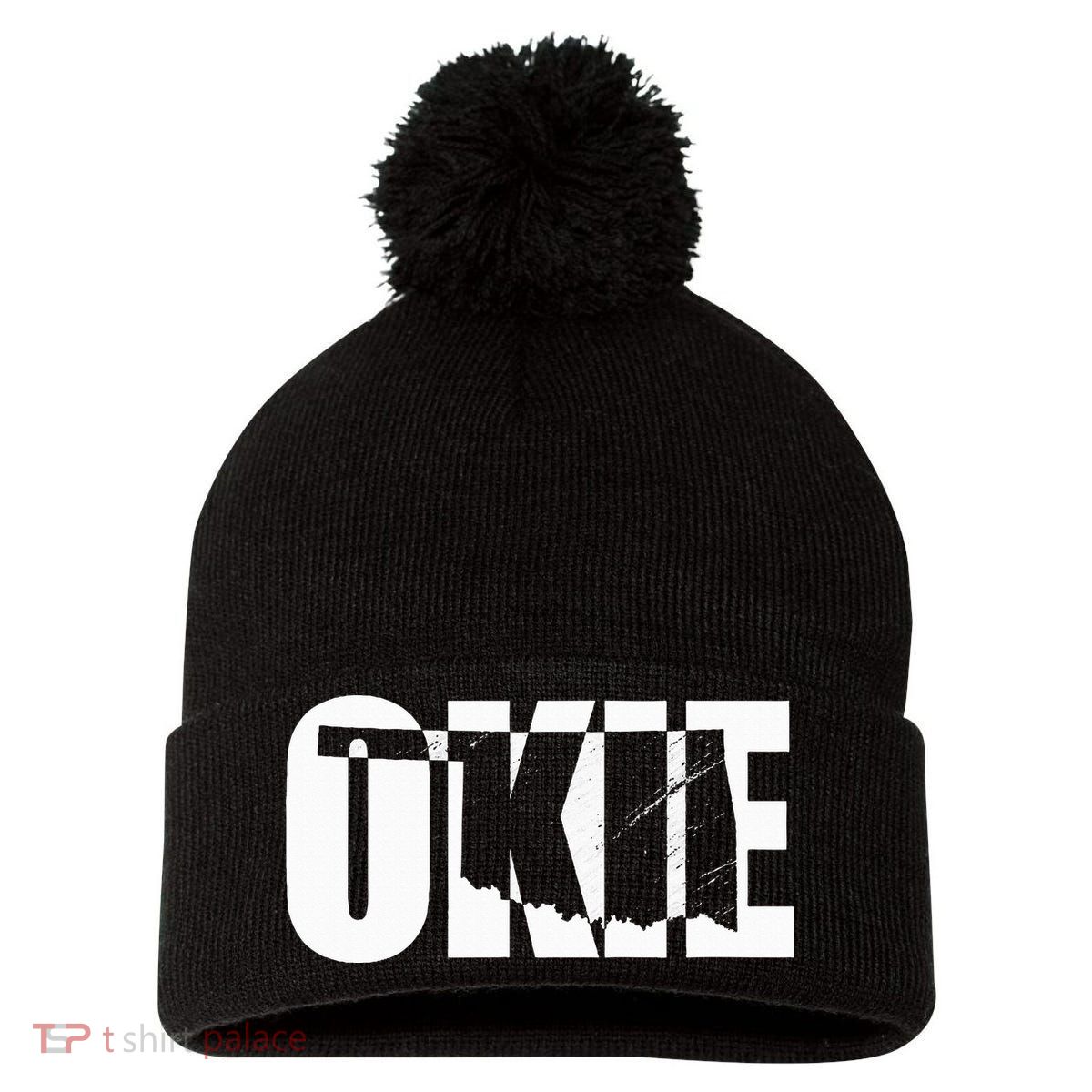 Okie Oklahoma Proud Pom Pom 12in Knit Beanie