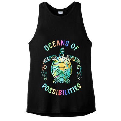 Oceans of Possibilities Summer Reading 2022 Librarian Whale Ladies PosiCharge Tri-Blend Wicking Tank