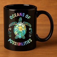 Oceans of Possibilities Summer Reading 2022 Librarian Whale 11oz C Handle Ceramic Mug