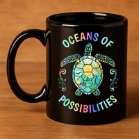 Oceans of Possibilities Summer Reading 2022 Librarian Whale 11oz C Handle Ceramic Mug