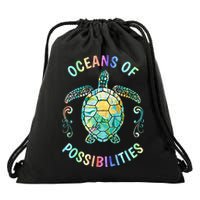 Oceans of Possibilities Summer Reading 2022 Librarian Whale Drawstring Bag