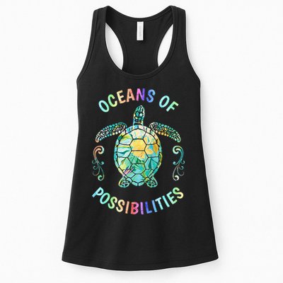 Oceans of Possibilities Summer Reading 2022 Librarian Whale Womens Tank Top