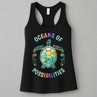 Oceans of Possibilities Summer Reading 2022 Librarian Whale Womens Tank Top