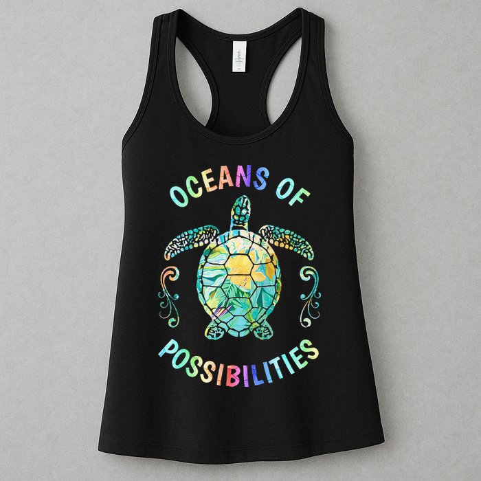 Oceans of Possibilities Summer Reading 2022 Librarian Whale Womens Tank Top