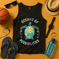 Oceans of Possibilities Summer Reading 2022 Librarian Whale Tank Top