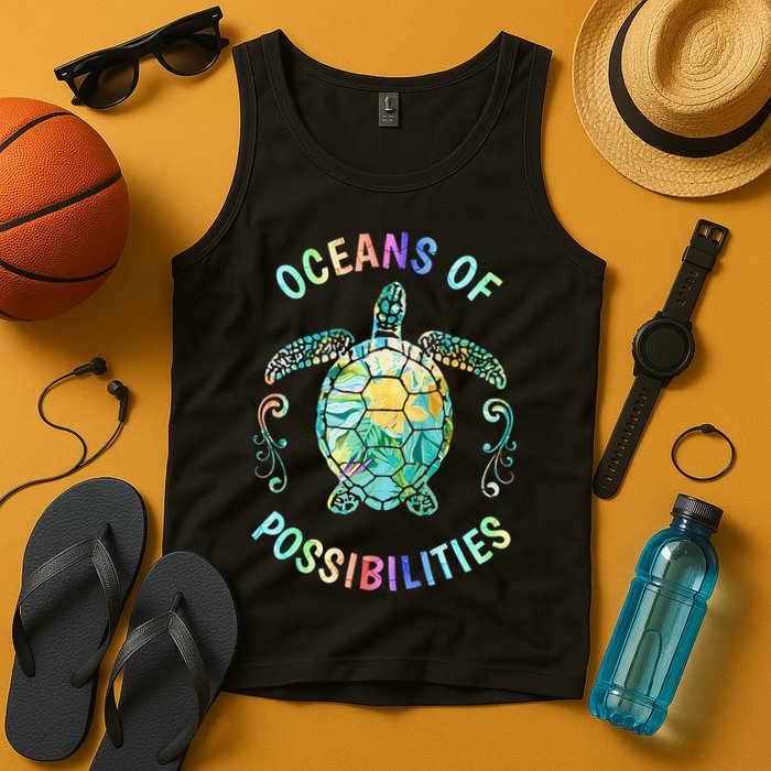 Oceans of Possibilities Summer Reading 2022 Librarian Whale Tank Top