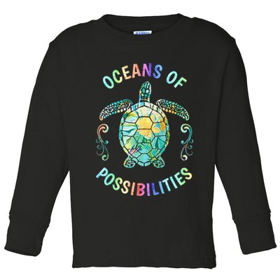 Oceans of Possibilities Summer Reading 2022 Librarian Whale Toddler Long Sleeve Shirt