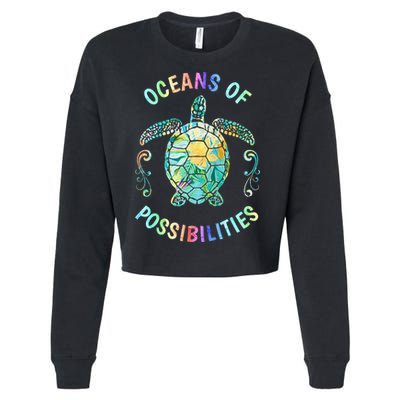 Oceans of Possibilities Summer Reading 2022 Librarian Whale Cropped Pullover Crew