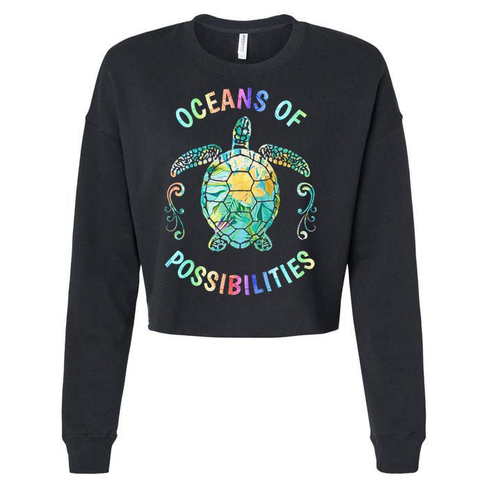 Oceans of Possibilities Summer Reading 2022 Librarian Whale Cropped Pullover Crew