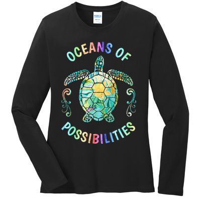 Oceans of Possibilities Summer Reading 2022 Librarian Whale Ladies Long Sleeve Shirt
