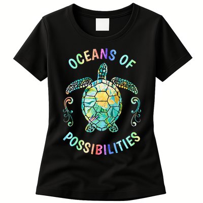 Oceans of Possibilities Summer Reading 2022 Librarian Whale Womens T-Shirt