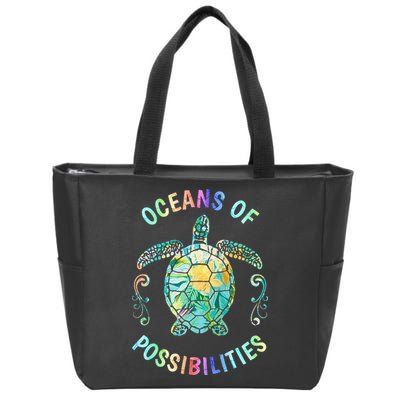 Oceans of Possibilities Summer Reading 2022 Librarian Whale Zip Tote Bag