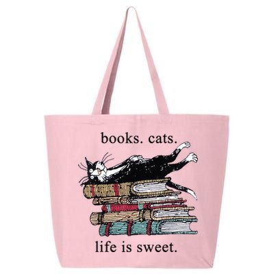 Out Of Print Unisex Literary Books Cats Life Is Sweet Sweatshirt 25L Jumbo Tote