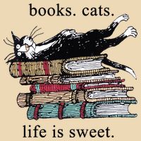 Out Of Print Unisex Literary Books Cats Life Is Sweet Sweatshirt Drawstring Bag