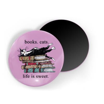 Out Of Print Unisex Literary Books Cats Life Is Sweet Sweatshirt Magnet