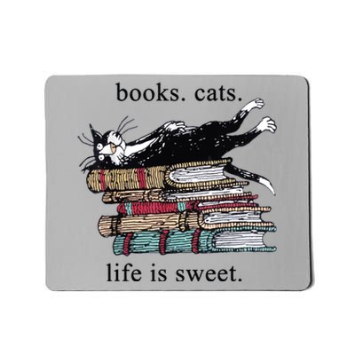 Out Of Print Unisex Literary Books Cats Life Is Sweet Sweatshirt Mousepad