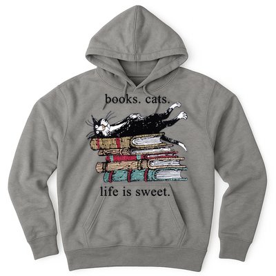 Out Of Print Unisex Literary Books Cats Life Is Sweet Sweatshirt Hoodie