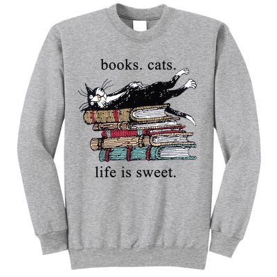 Out Of Print Unisex Literary Books Cats Life Is Sweet Sweatshirt Sweatshirt