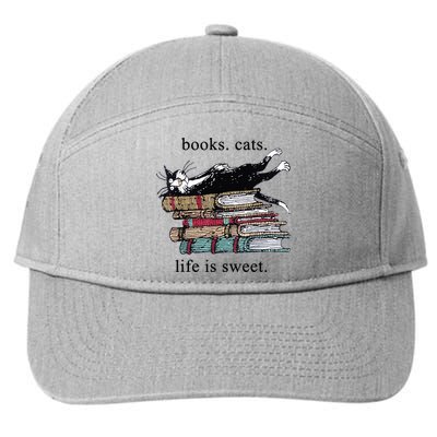 Out Of Print Unisex Literary Books Cats Life Is Sweet Sweatshirt 7-Panel Snapback Hat