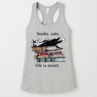 Out Of Print Unisex Literary Books Cats Life Is Sweet Sweatshirt Womens Tank Top