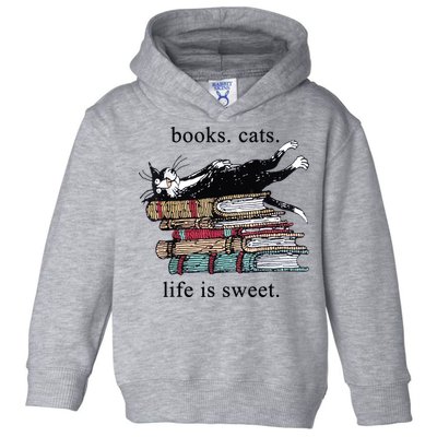 Out Of Print Unisex Literary Books Cats Life Is Sweet Sweatshirt Toddler Hoodie