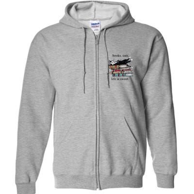 Out Of Print Unisex Literary Books Cats Life Is Sweet Sweatshirt Full Zip Hoodie