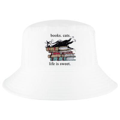 Out Of Print Unisex Literary Books Cats Life Is Sweet Sweatshirt Cool Comfort Performance Bucket Hat