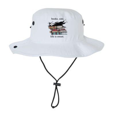 Out Of Print Unisex Literary Books Cats Life Is Sweet Sweatshirt Bucket Hat
