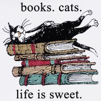 Out Of Print Unisex Literary Books Cats Life Is Sweet Sweatshirt 11oz C Handle Ceramic Mug