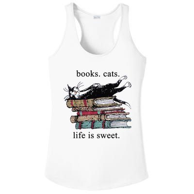 Out Of Print Unisex Literary Books Cats Life Is Sweet Sweatshirt Ladies PosiCharge Competitor Racerback Tank