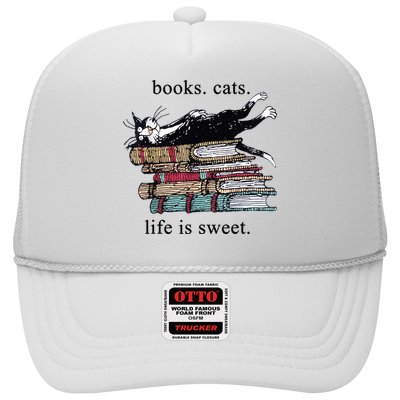 Out Of Print Unisex Literary Books Cats Life Is Sweet Sweatshirt Trucker Hat