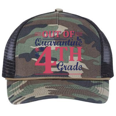 Out Of Quarantine 4th Grade Retro Rope Trucker Hat Cap