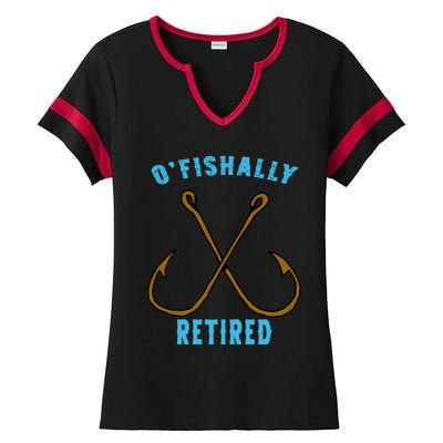 Outstanding Ofishally Retired Funny Fisherman Fishing Gift Ladies Halftime Notch Neck Tee