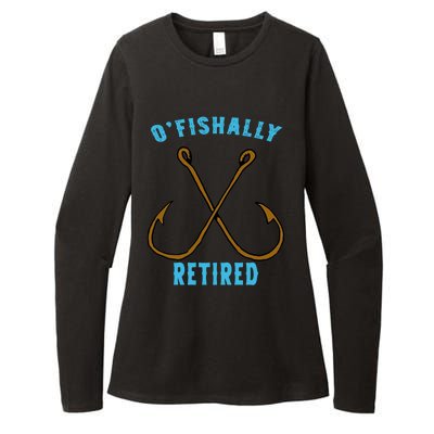 Outstanding Ofishally Retired Funny Fisherman Fishing Gift Womens CVC Long Sleeve Shirt