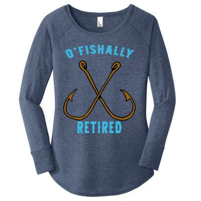 Outstanding Ofishally Retired Funny Fisherman Fishing Gift Women's Perfect Tri Tunic Long Sleeve Shirt