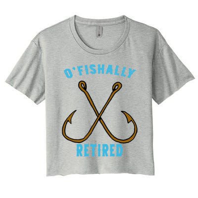 Outstanding Ofishally Retired Funny Fisherman Fishing Gift Women's Crop Top Tee