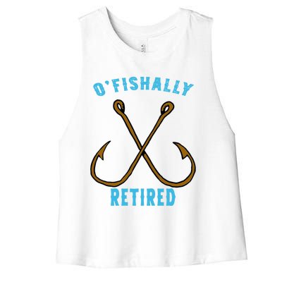 Outstanding Ofishally Retired Funny Fisherman Fishing Gift Women's Racerback Cropped Tank