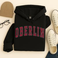 Oberlin Ohio Souvenir College Style Red Text Hoodie