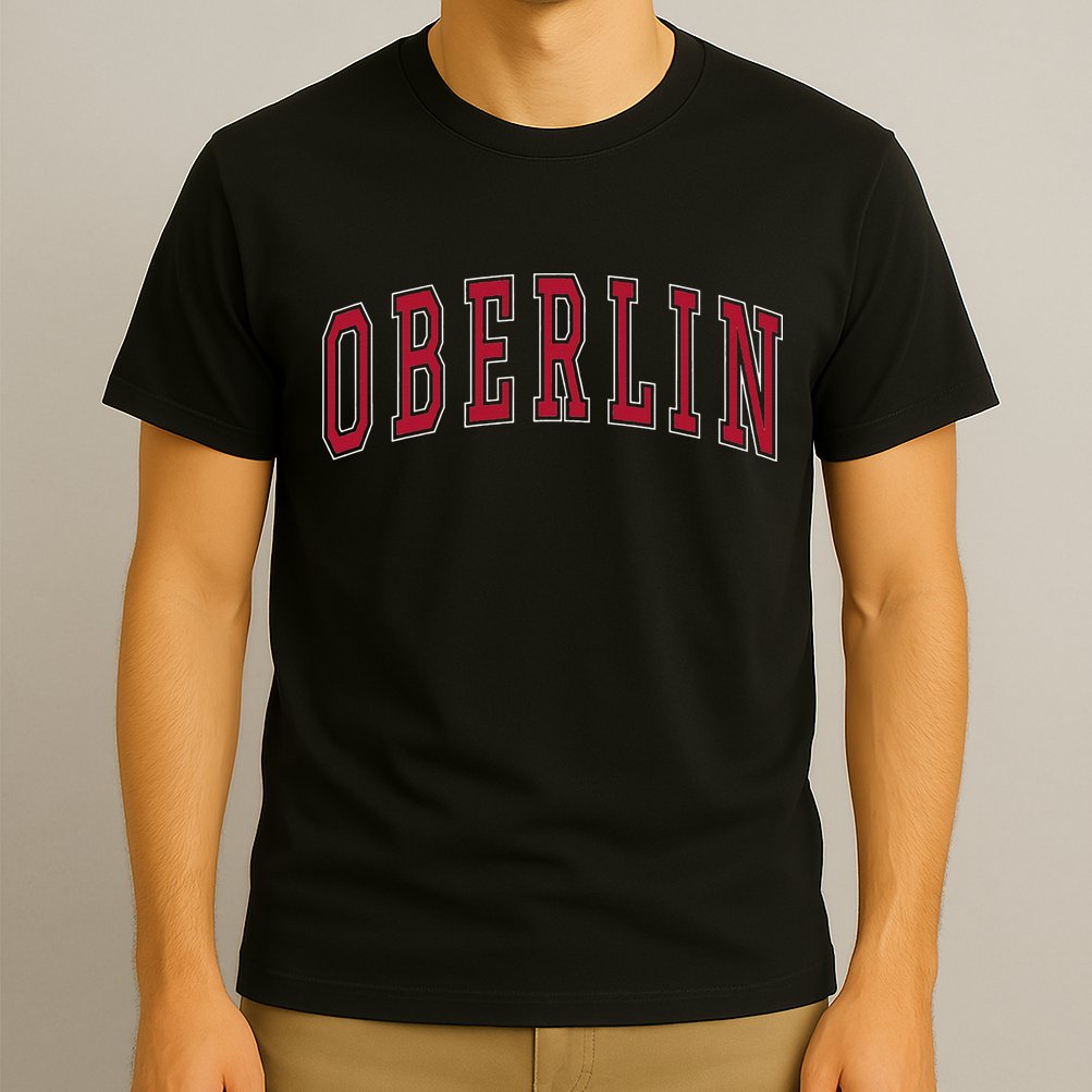 Oberlin Ohio Souvenir College Style Red Text T-Shirt