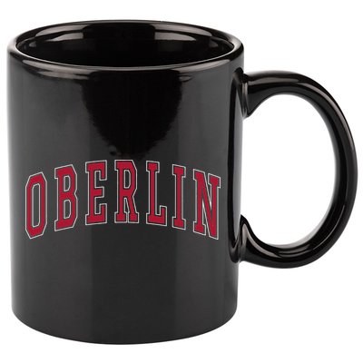 Oberlin Ohio Souvenir College Style Red Text 11oz C Handle Ceramic Mug